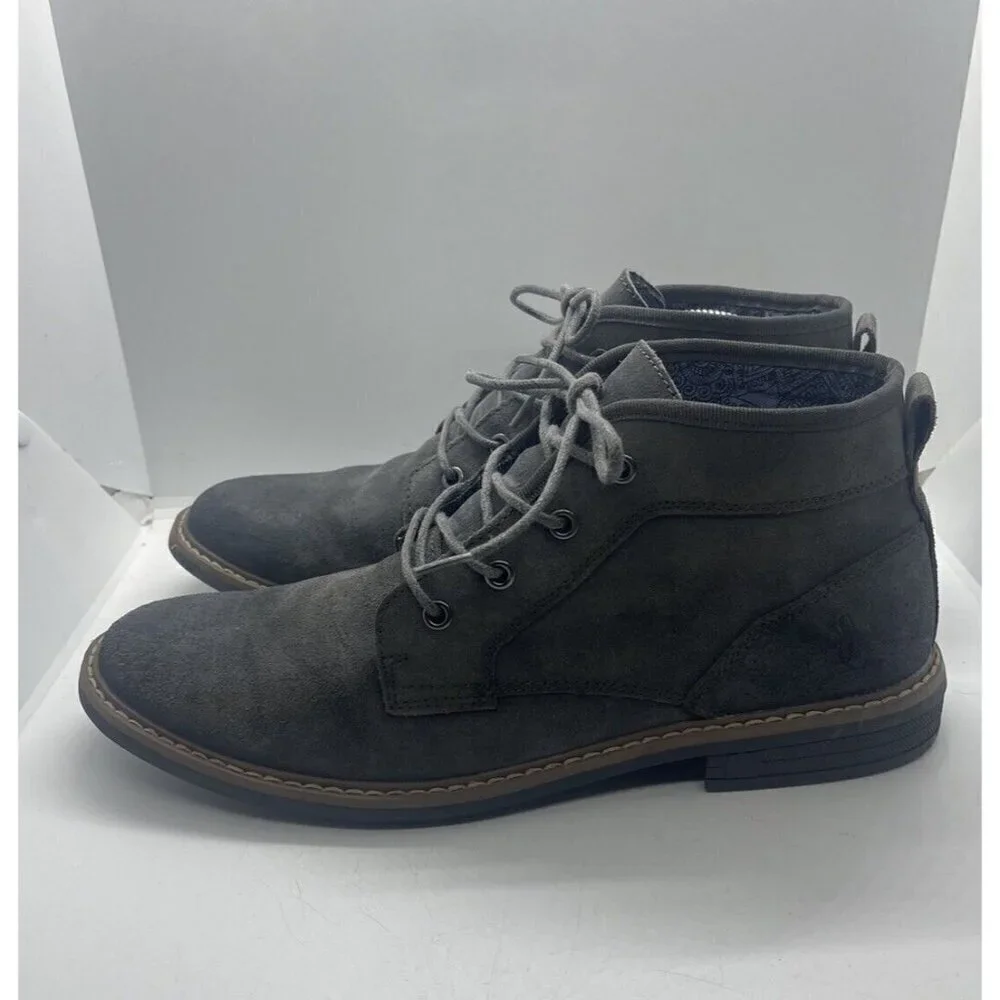 Penguin By Munsingwear Melvin Men's Gray Leather Chukka Lace Up Boots Size 10